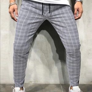 Shein Mens Plaid Thin Joggers
